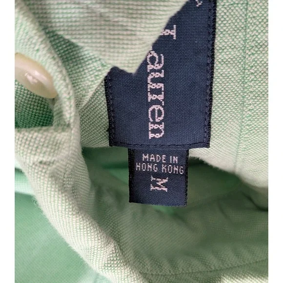 Polo Ralph Lauren Mens Classic Fit Mint Green Oxford Short Sleeve Shirt Size M - Picture 7 of 9